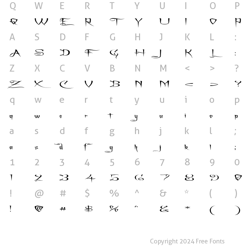 Character Map of A Charming Font Superexpanded Regular