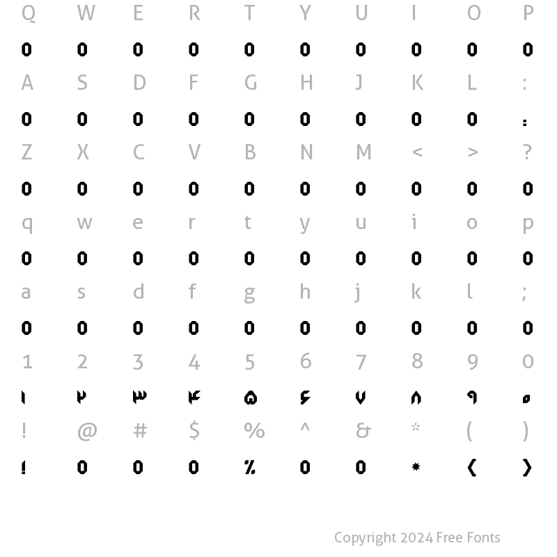 Character Map of A Mosalas Bold