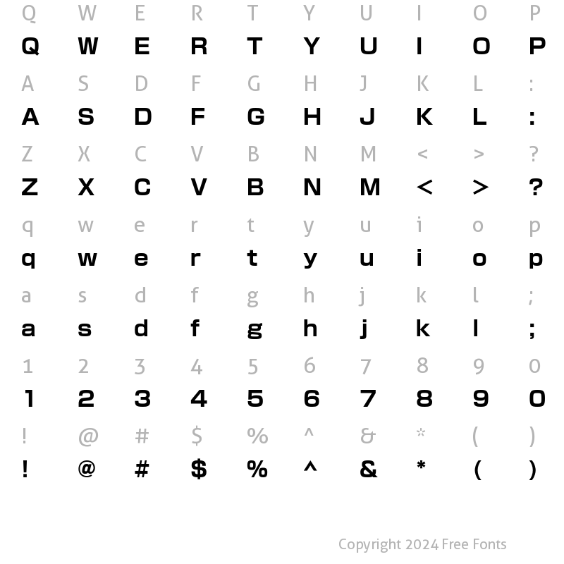 Character Map of A-OTF BokutohN Std B