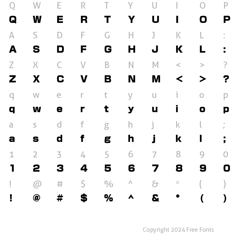 Character Map of A-OTF BokutohN Std U