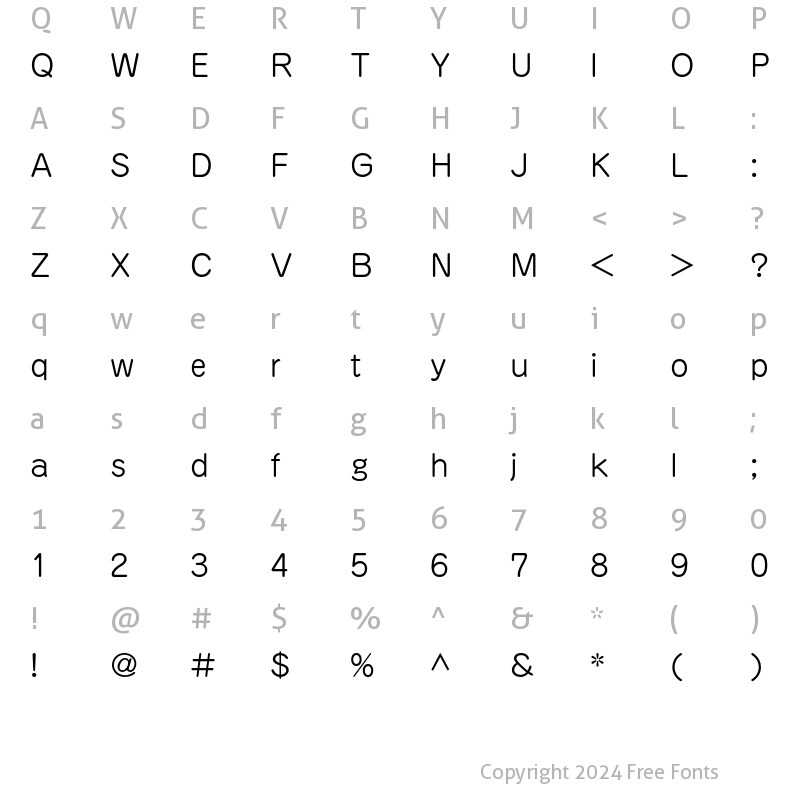 Character Map of A-OTF Jun Pro 201