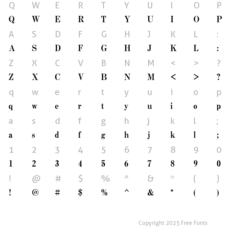 Character Map of A-OTF Midashi Min MA31 Pr5 MA31