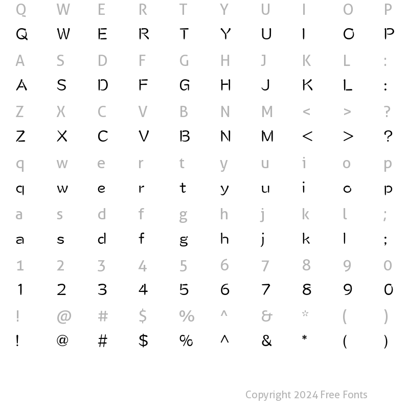 Character Map of A-OTF Nachin Std Regular