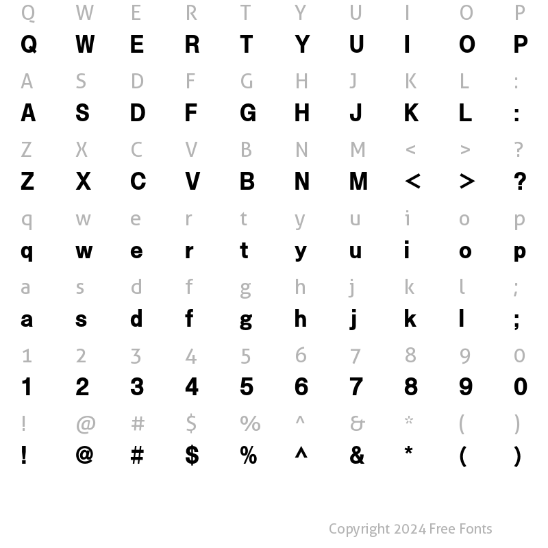 Character Map of A-OTF Neotoday Std B-KL