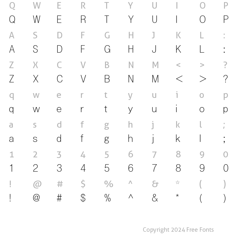 Character Map of A-OTF Neotoday Std EL-KL