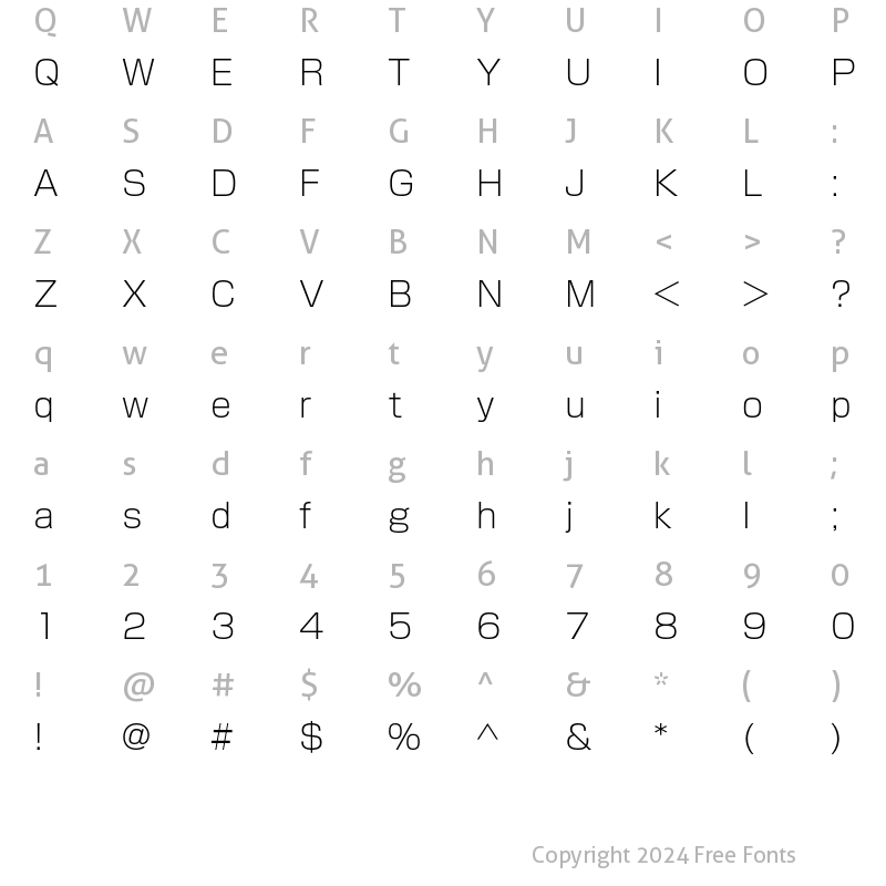 Character Map of A-OTF Shin Go Pr5 EL