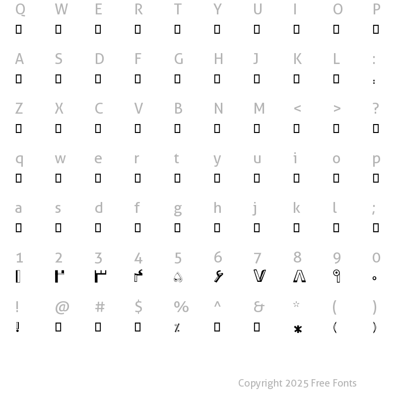 Character Map of A Refaghat Regular