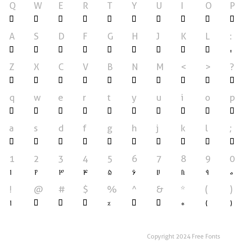 Character Map of A Shams Regular