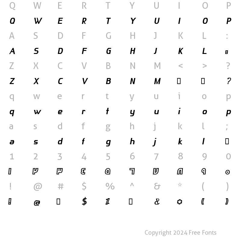 Character Map of A Sogand Regular