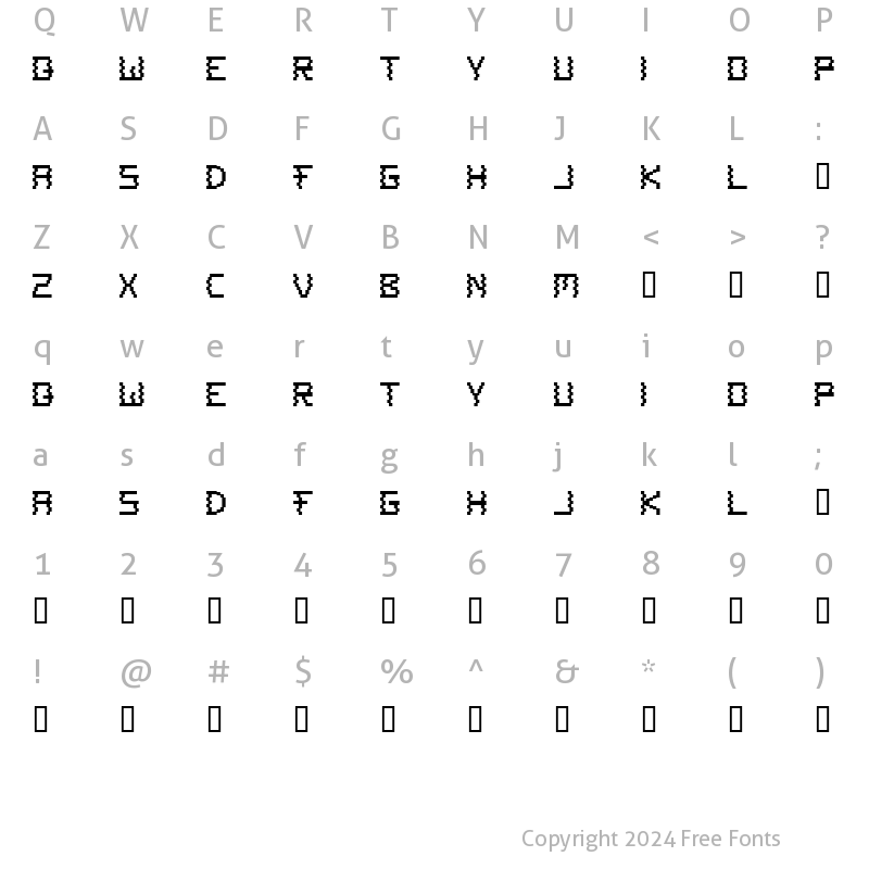 Character Map of A to Z Regular