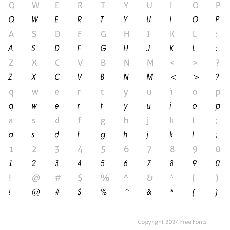 Character Map of a_AvanteNrBook Italic