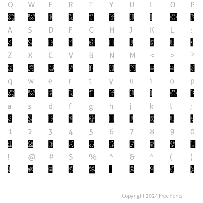 Character Map of a_BosaNovaCmGr Regular