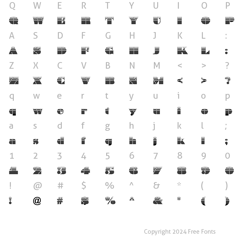 Character Map of a_BraggaStrip Regular