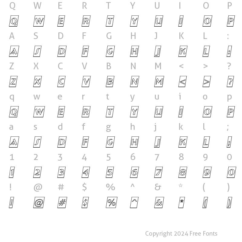 Character Map of a_BremenCmOtlObl Regular