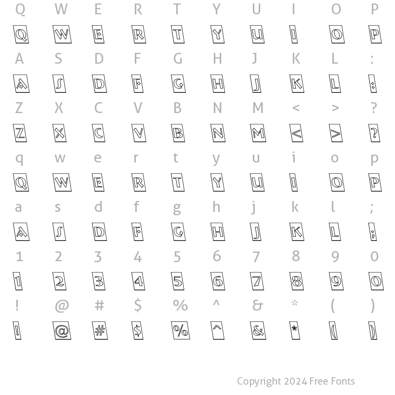 Character Map of a_BremenCmOtlRevObl Regular