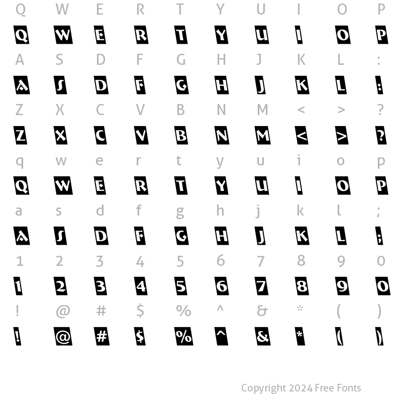 Character Map of a_BremenCmRevObl Regular