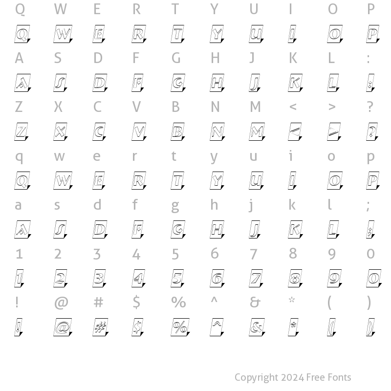 Character Map of a_BremenlCmOtl3DSh Regular