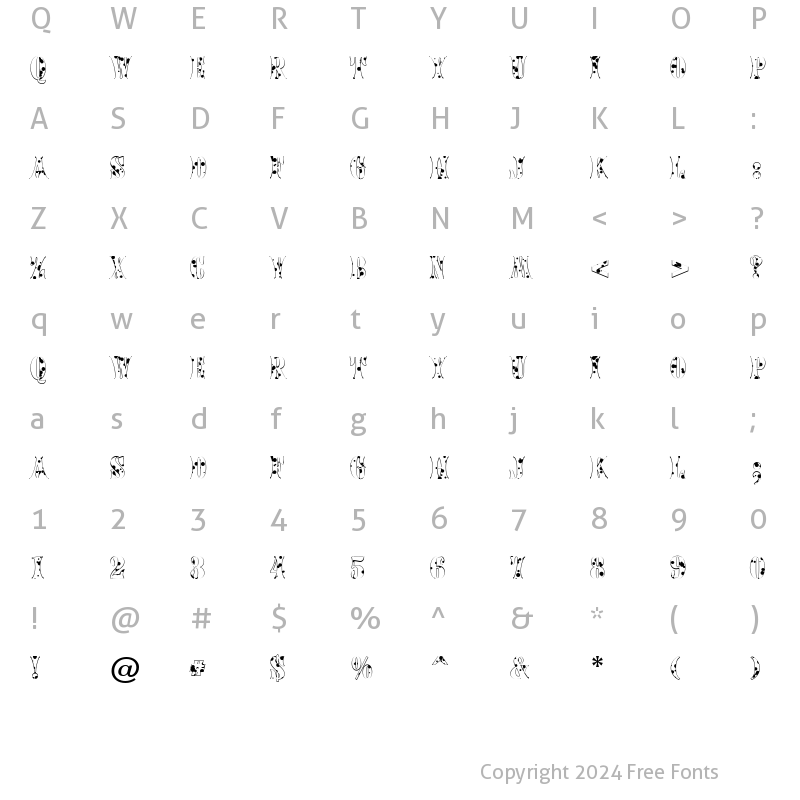 Character Map of a_CalyxInkBl Regular