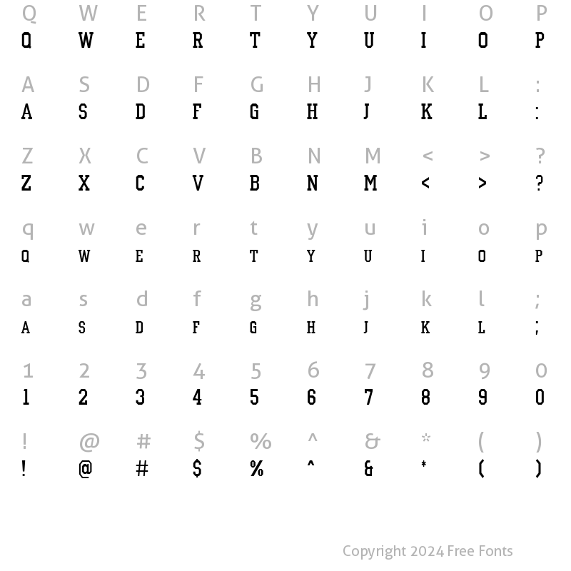 Character Map of a_CampusCapsNr Regular