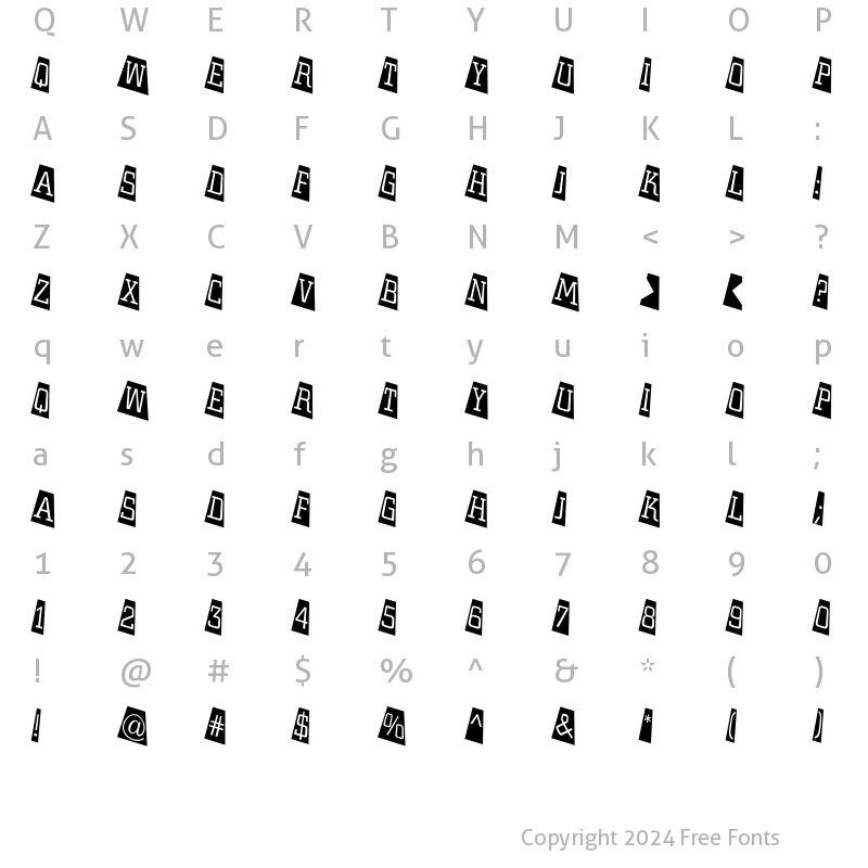 Character Map of a_CityNovaTtlCmTwLt Regular