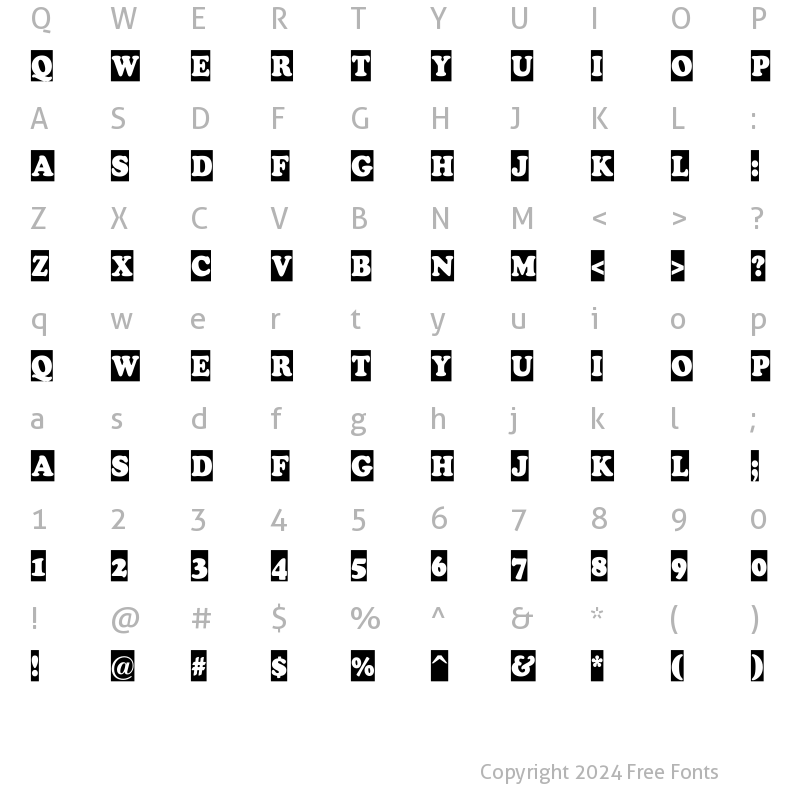 Character Map of a_CooperBlackCm Regular