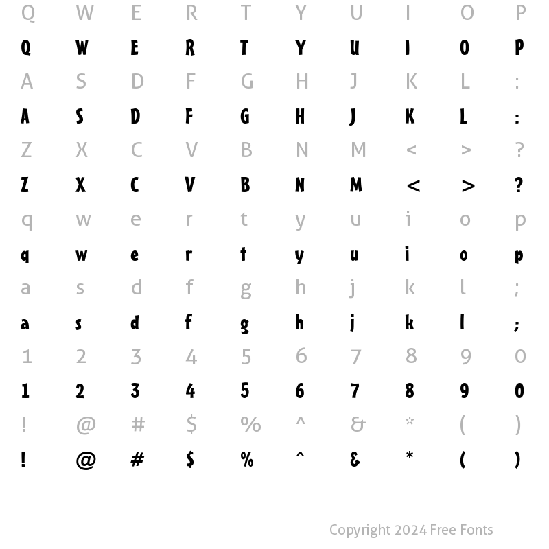 Character Map of a_Frudger Regular