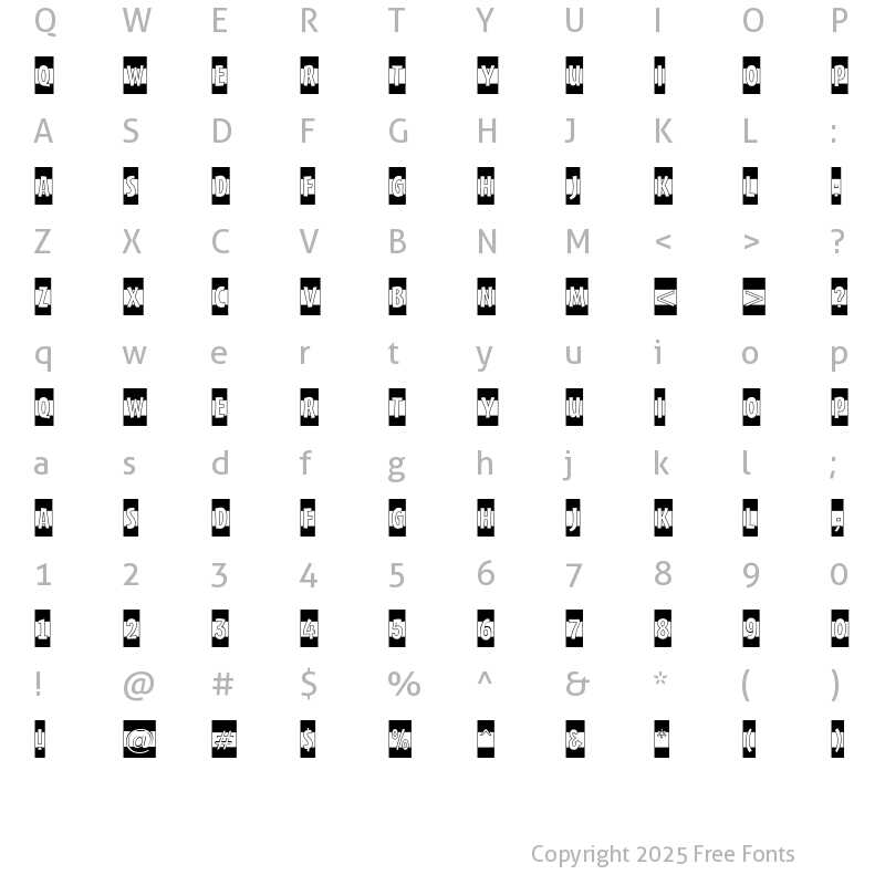 Character Map of a_FrudgerB&W Regular