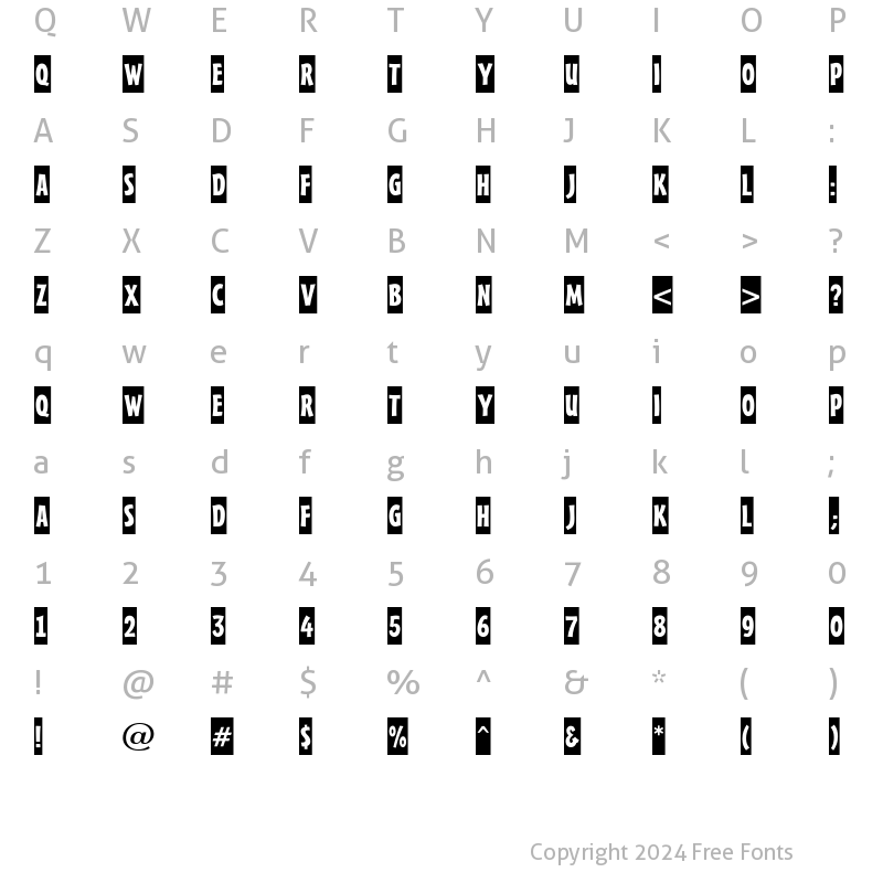 Character Map of a_FrudgerCm Regular