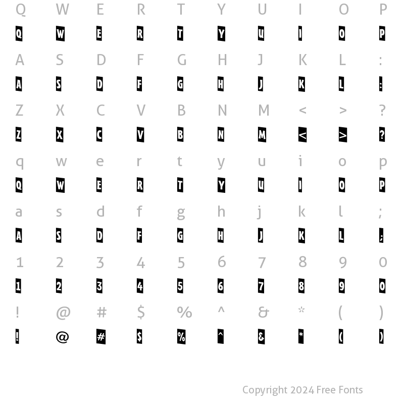 Character Map of a_FrudgerCmDn Regular