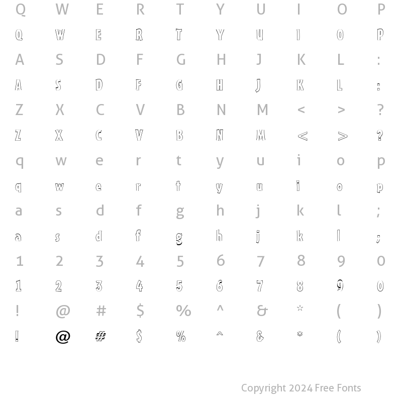 Character Map of a_FrudgerOtl Regular