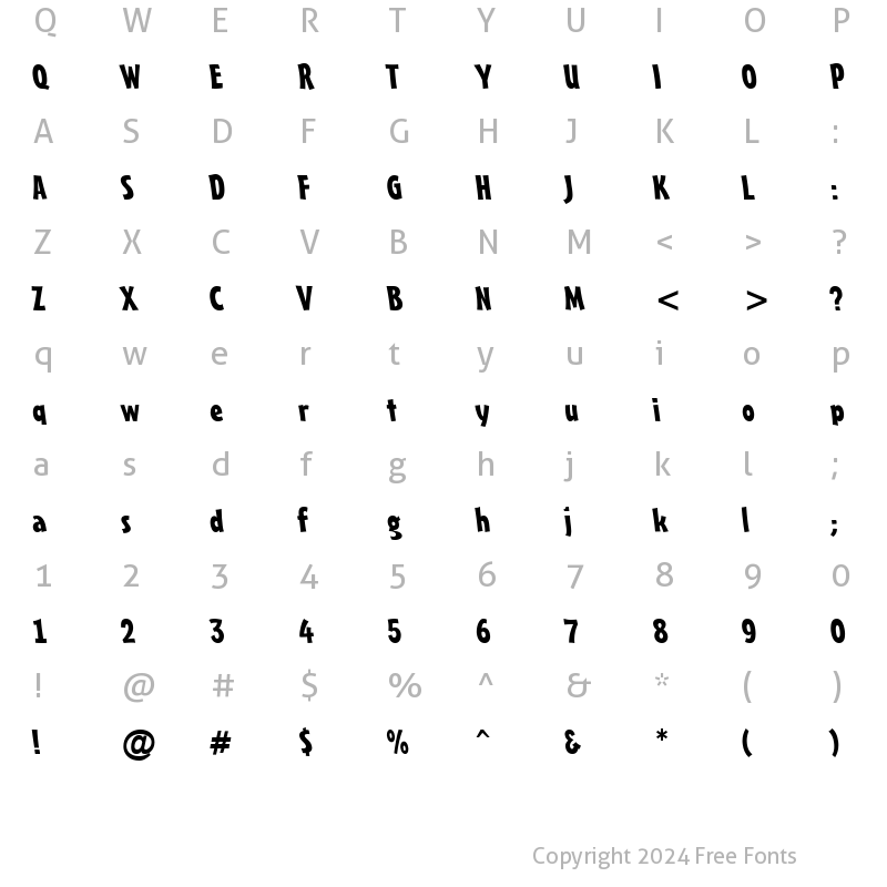 Character Map of a_FrudgerRevObl Regular