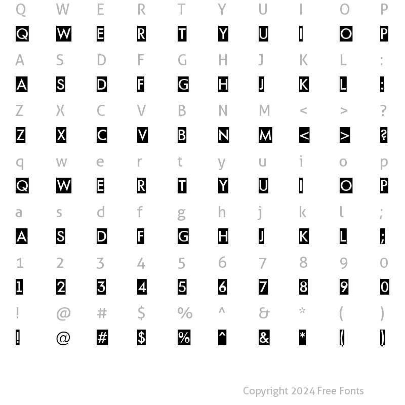 Character Map of a_FuturaOrtoTitulCm Regular