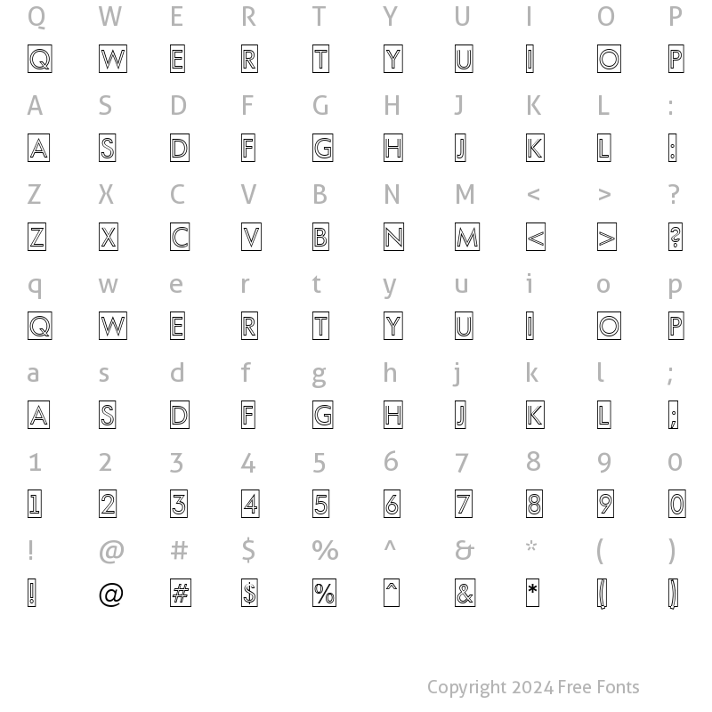 Character Map of a_FuturaOrtoTitulCmOtl Regular