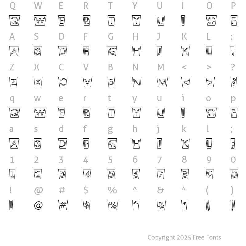 Character Map of a_FuturaOrtoTtlCmSwOtl Regular