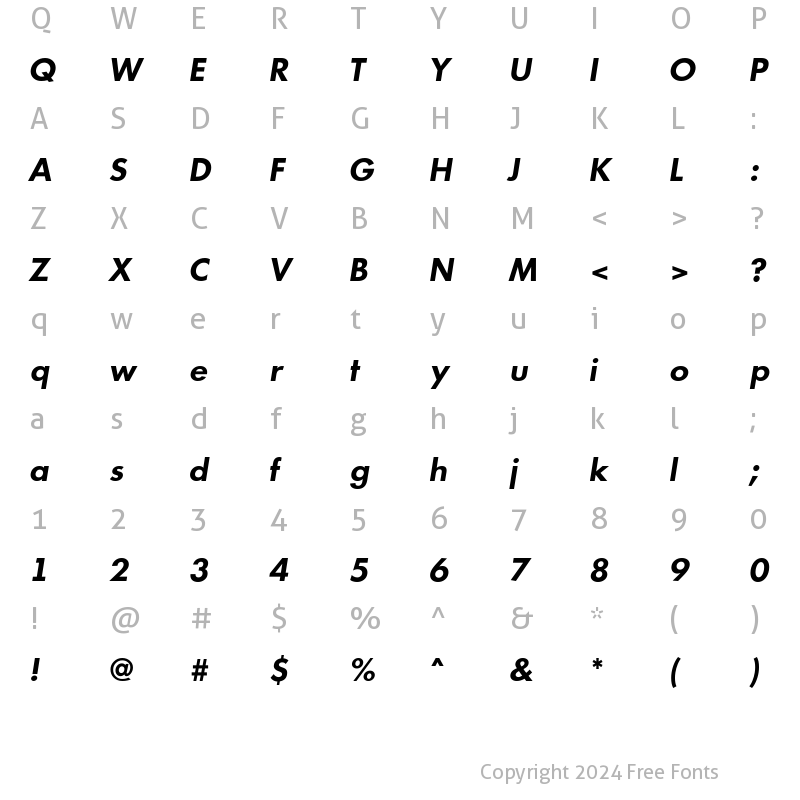 Character Map of a_FuturicaBs BoldItalic