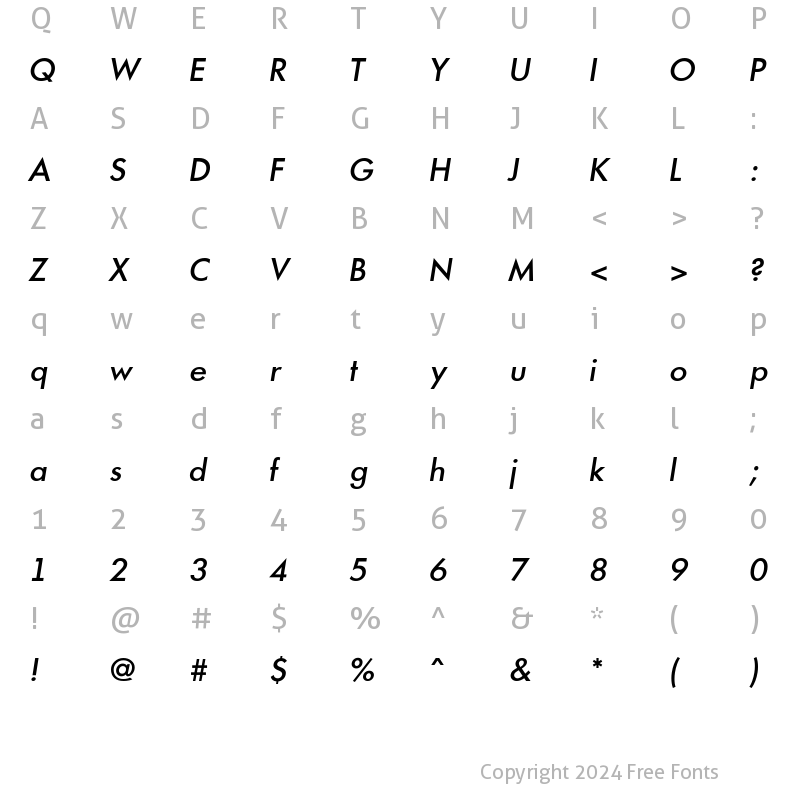 Character Map of a_FuturicaMedium Italic