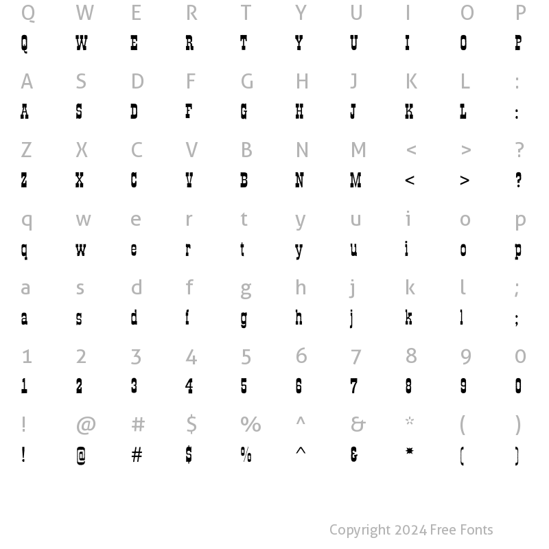 Character Map of a_GildiaRough Bold