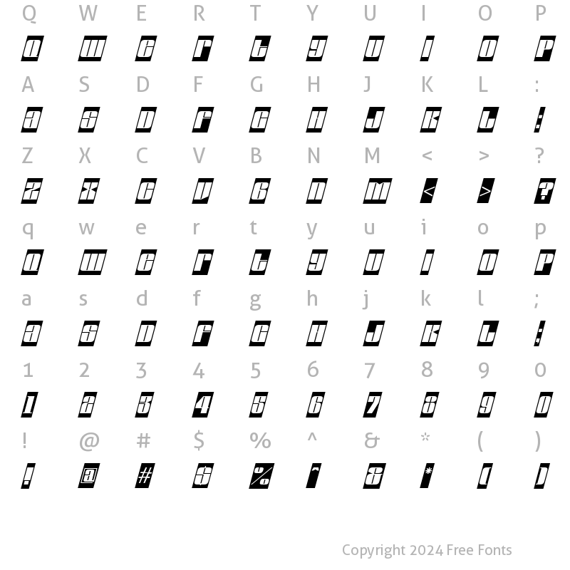 Character Map of a_GlobusCmObl Regular