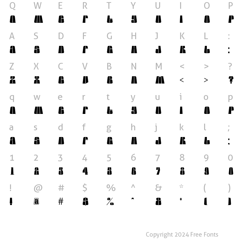 Character Map of a_GlobusLnBk Regular