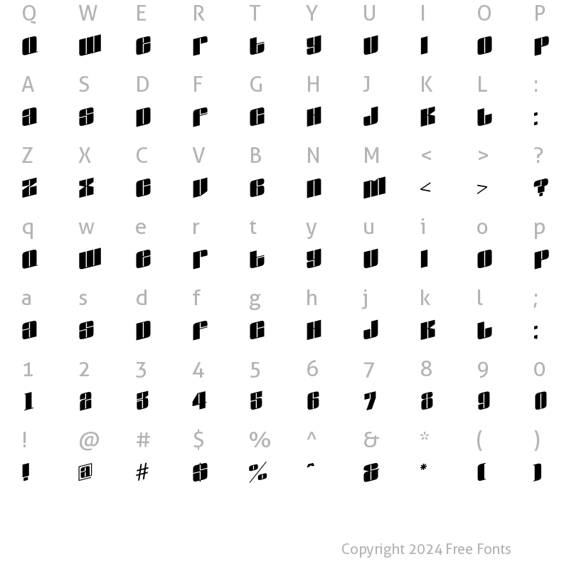 Character Map of a_GlobusSpUp Regular