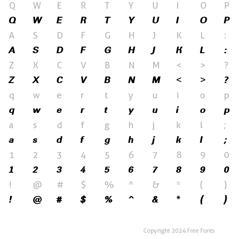 Character Map of a_GroticExtraBold Italic