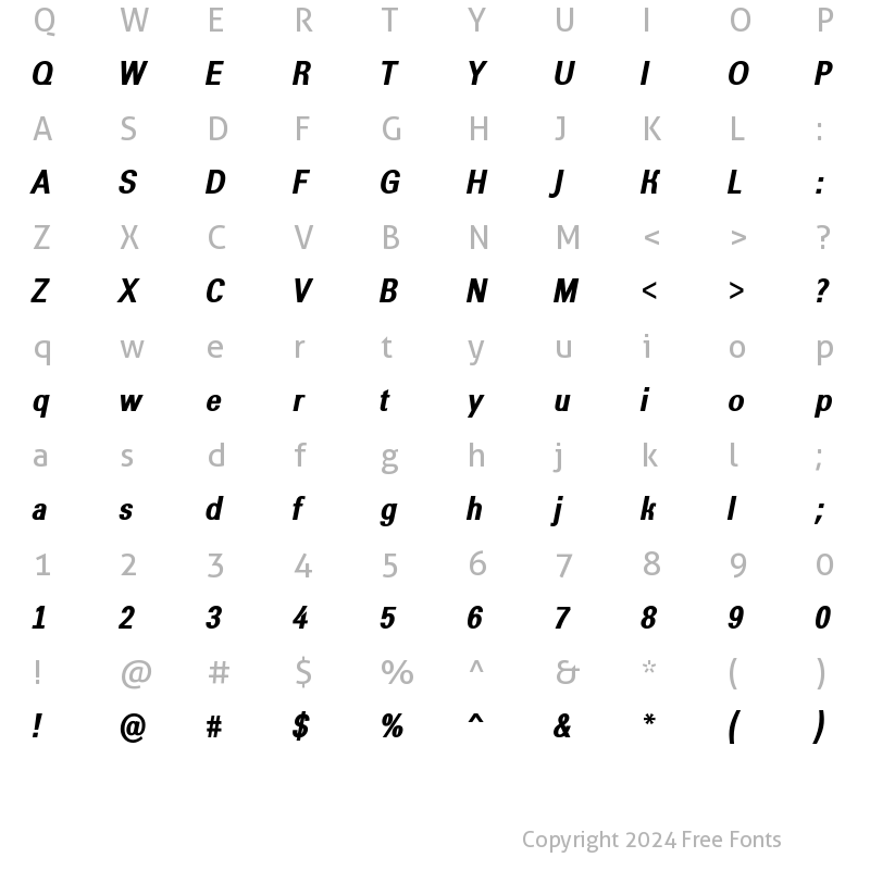 Character Map of a_GroticNrExtraBold Italic