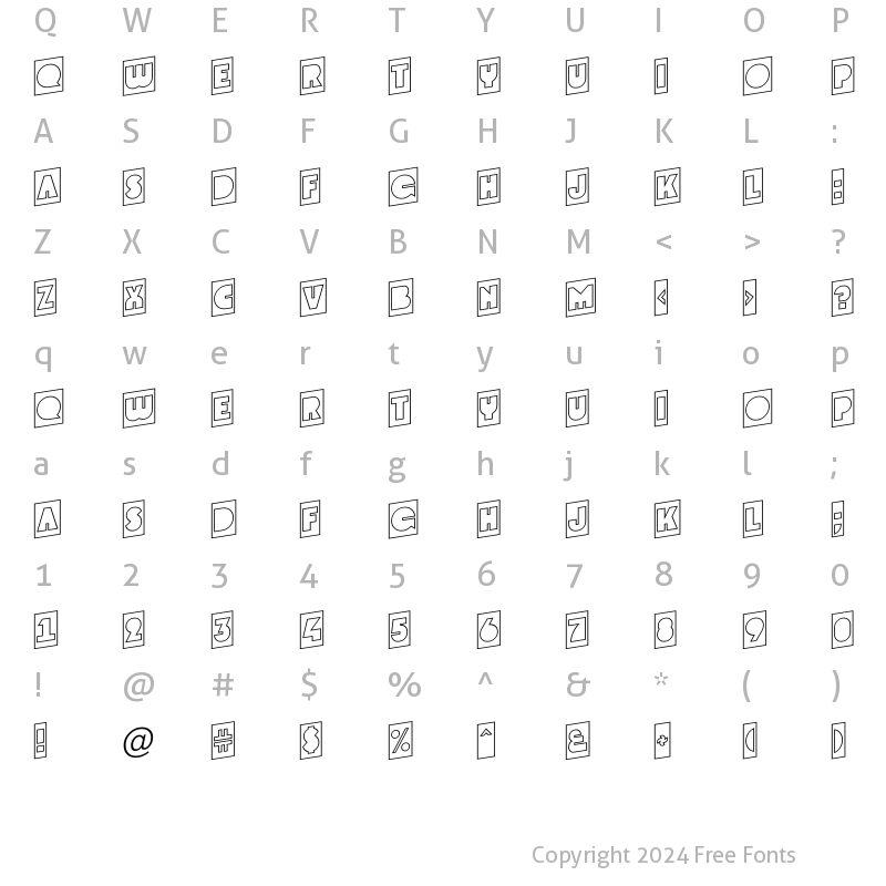 Character Map of a_GrotoCmOtlUp Regular