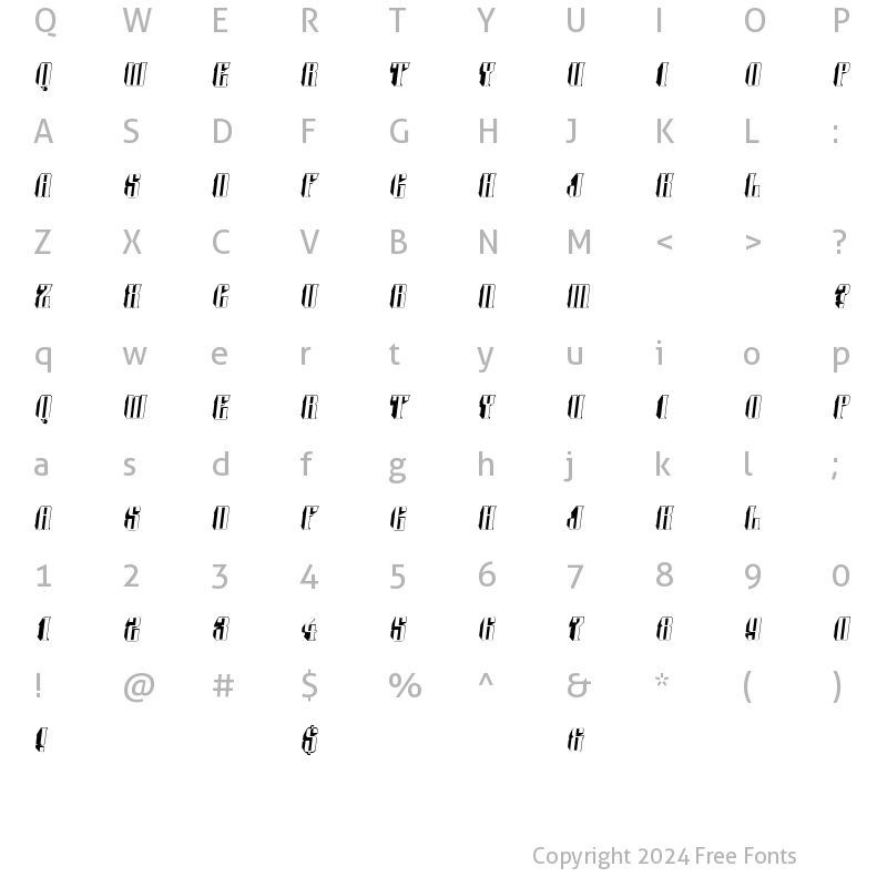 Character Map of a_Harder3dObl Regular