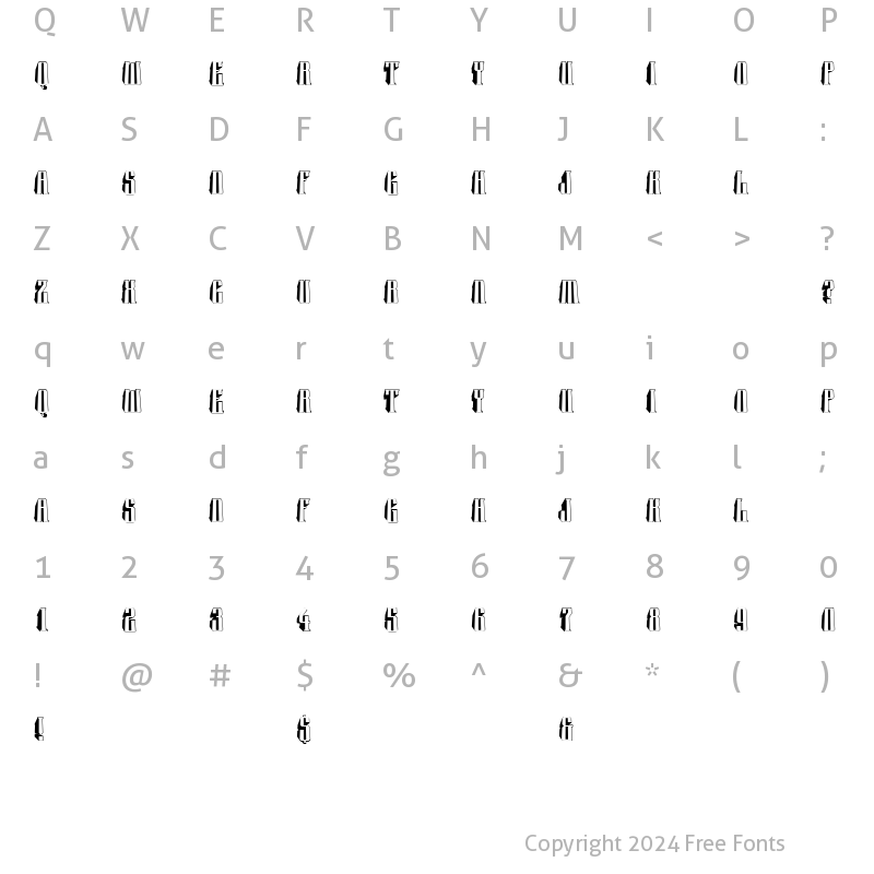 Character Map of a_Harder3dTrnDn Regular