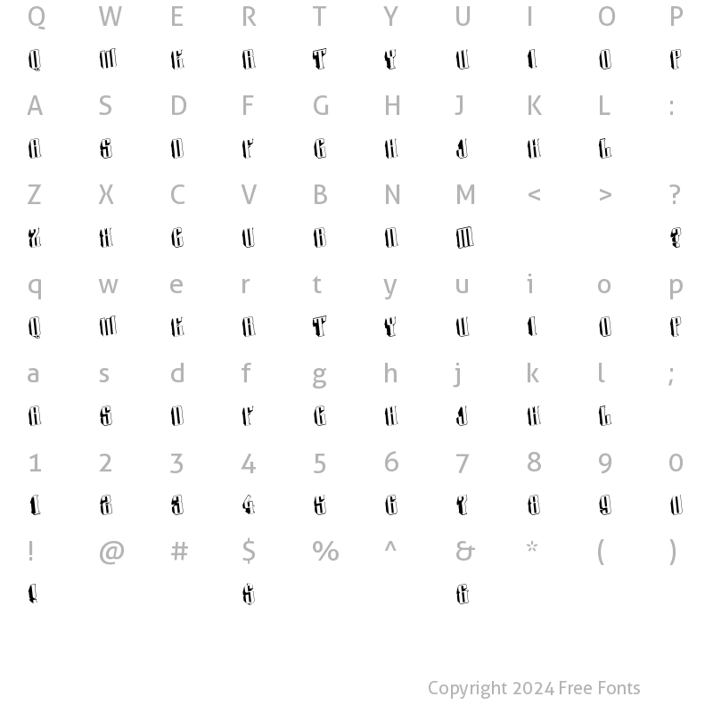 Character Map of a_Harder3dTwL Regular