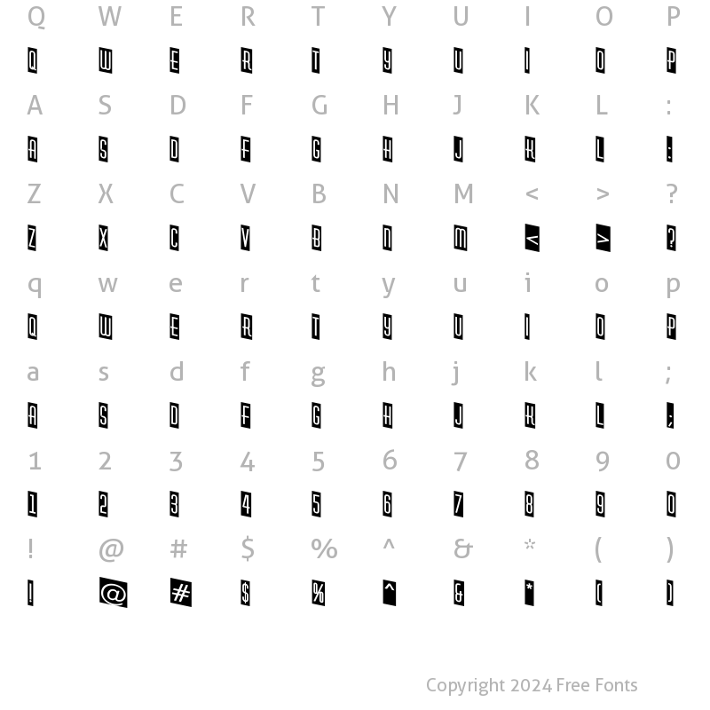 Character Map of a_HuxleyCmDn Regular