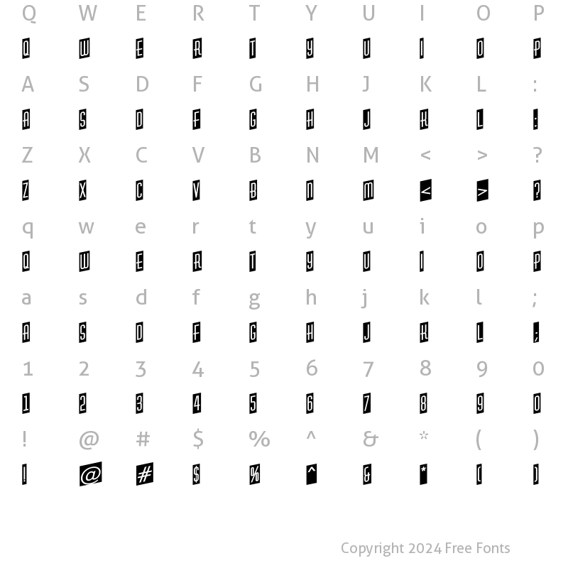 Character Map of a_HuxleyCmUp Regular