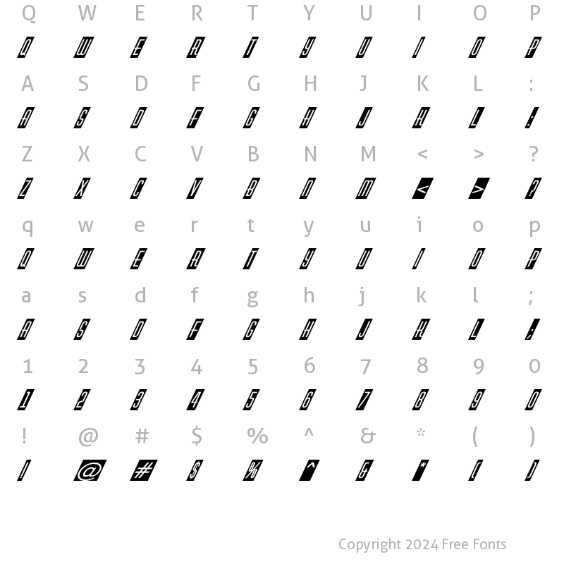 Character Map of a_HuxleyCmVObl Italic