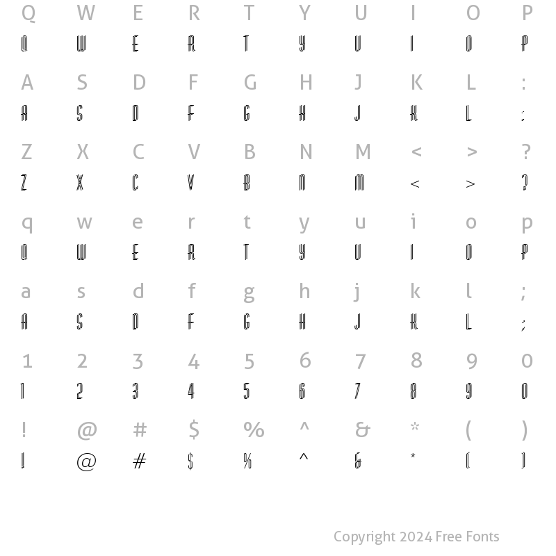 Character Map of a_HuxleyDbl Regular